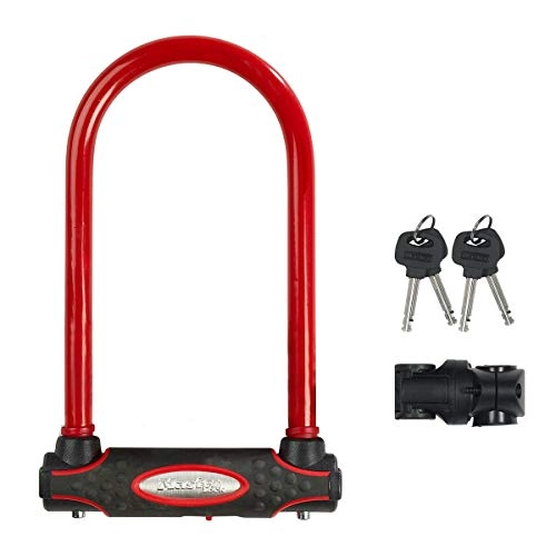 Bike Lock : Master Lock 8195EURDPROCOLR Hardened Steel Shackle Heavy Duty Bike D Lock, Red, 210 mm x 110 mm