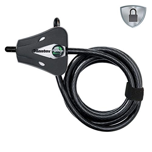 Bike Lock : Master Lock 8418EURD Python Adjustable Steel Cable Lock, Black, 8 mm