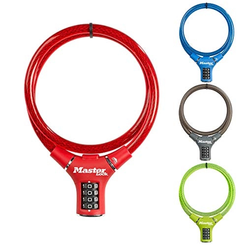 Bike Lock : MASTER LOCK Bike Cable Lock [Combination] [90 cm Cable] [Outdoor] 8229EURDPROCOL - Ideal for Bike, Electric Bike, Skateboards, Strollers, Lawnmowers and other Outdoor Equipments