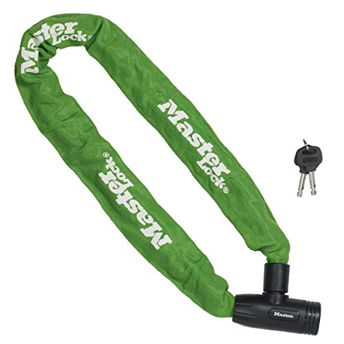 Bike Lock : Master Lock Bike Chain Lock [Key] [90 cm Chain] [Green] 8391EURDPROCOLG - Ideal for Bike, Electric Bike, Mountain Bike, Road Bike, Folding Bike