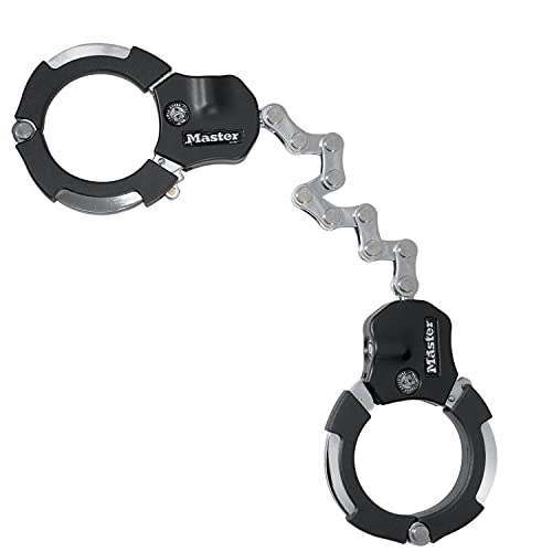 Bike Lock : MASTER LOCK Certified Cuffs, Anti-theft Lock – Police Approved [9 pivoting links] [55 cm] 8290EURDPRO - Best used for Electric Scooters, Bikes, Motorbikes