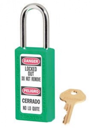 Bike Lock : Master Lock Green #411 3" High Body Safety Lockout Padlock. (6 Each)