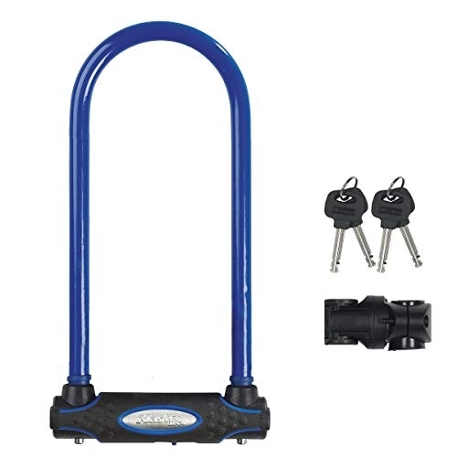 Bike Lock : Master Lock Heavy Duty Bike D Lock [Key] [Universal Mounting Bracket] [Certified Bike Lock] [Long Shackle] [Blue] 8195EURDPROLWB - Ideal for Bike, Electric Bike, Mountain Bike, Road Bike, Folding Bike