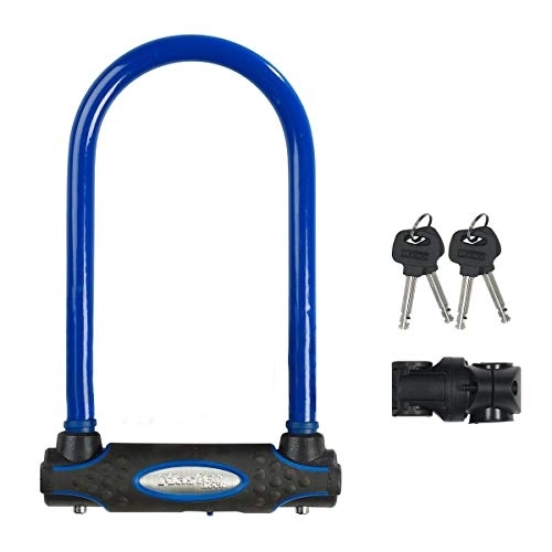 Bike Lock : Master Lock Heavy Duty Bike D Lock [Key] [Universal Mounting Bracket] [Certified Bike Lock] [Police Approved] [Blue] 8195EURDPROCOLB - Ideal for Bike, Electric Bike, Mountain Bike, Road Bike, Folding