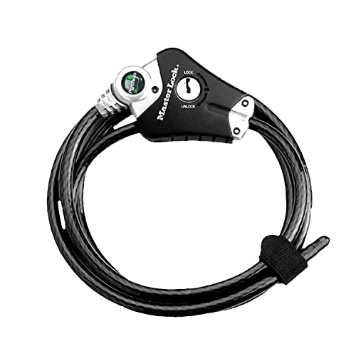 Bike Lock : MASTER LOCK Security Cable with Key Lock [Adjustable Locking Cable from 30 cm to 1, 8 m] [Python] 8428EURDPRO - Best Used to Secure Sport Equipment, Tools and Outdoor Furnitures