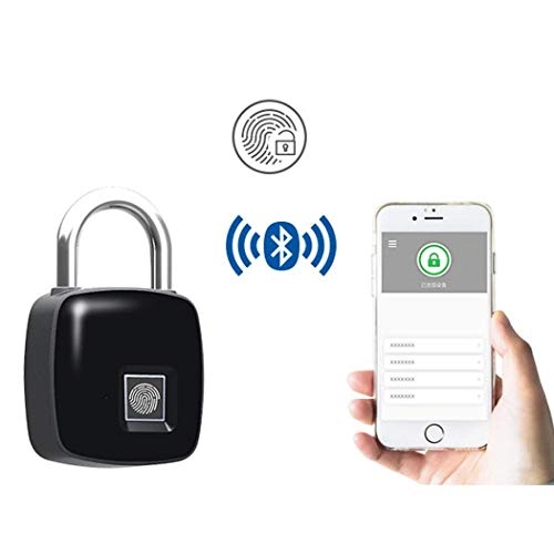 Bike Lock : Mdzz APP Fingerprint Lock Bluetooth Luggage Lock Smart Lock Anti-theft Door Lock Outdoor Door Padlock Luggage Luggage Fingerprint Padlock
