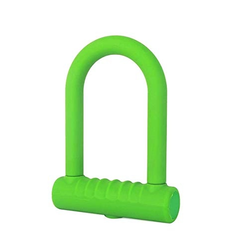 Bike Lock : Mdzz Silicone U-lock, mountain bike lock, u-lock, battery electric motorcycle lock, bicycle anti-theft lock, blue, pink, black, light green (Color : Light green)