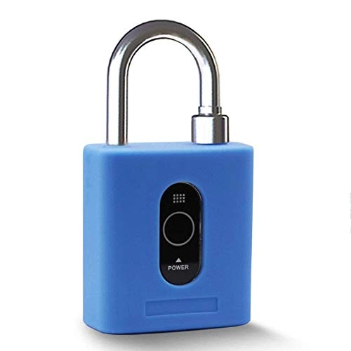 Bike Lock : Mdzz Smart Padlock Mobile APP Control Bluetooth Lock Touch Button Cabinet Small Lock Warehouse Lock Door Lock Anti-theft Lock 13 x 8 x 4.2cm (Color : Blue)