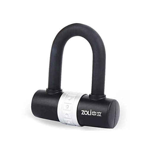 Bike Lock : Mdzz U-lock road mountain bike lock bicycle lock motorcycle lock anti-theft security lock (Color : Black)