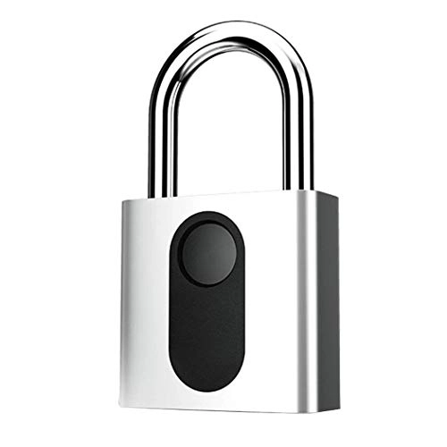 Bike Lock : Mdzz Waterproof Padlock Fingerprint Lock Smart Electronic Lock Small Lock Home Padlock Cabinet Lock Student Dormitory Anti-theft Lock (Color : Medium)
