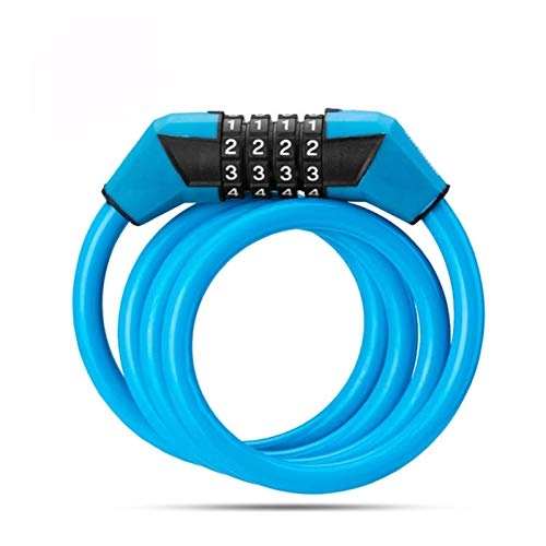Bike Lock : MEELLION Bike Lock, Bike Lock Electric Scooter Password Lock Anti-theft Bicycle Lock Safety Accessories Portable Simple Love of a lifetime (Color : Blue)
