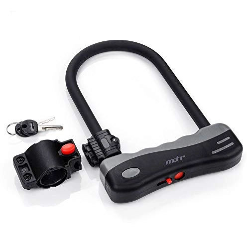 Bike Lock : meteor Bike Lock High Security Key / 4 Digit Code Combination Coiling Cable Chain Mounting Bracket Cycling Accessories MTB Scooter Moto Grills Secured Anti-theft Steel Wire Intergrated Keys (U-Lock)