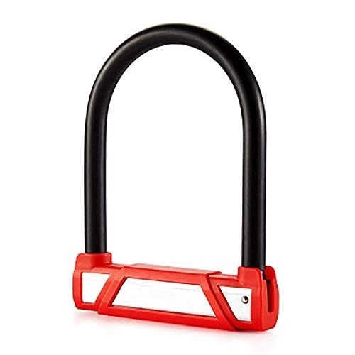 Bike Lock : MGUOTP Cycling U-Locks U-lock Anti-violent Opening Heavy Duty Bicycle Chain Lock Combination Cable Locks With Dust Cover, Durable, Beautiful, Red, One Size (Color : Red, Size : One Size)