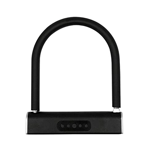 Bike Lock : MGUOTP Smart Bluetooth U-lock Cycling U-Locks Anti-theft Lock For Bicycle Tricycle Scooter Gate Anti-hydraulic Shear Unlock, Red, One Size (Color : Black, Size : One Size)
