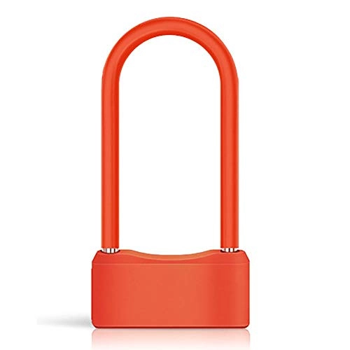 Bike Lock : MICEROSHE Practical Bicycle Lock Electric Car Lock Bicycle Lock Intelligent U-lock Lithium Battery Rechargeable Fingerprint Lock Widely Used (Color : Yellow, Size : One Size)