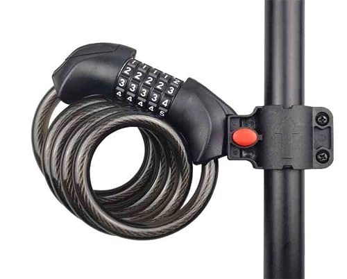 Bike Lock : Mlnyitus Bicycle Lock, Lightweight Steel Cable Lock for Bike, Parking Lock, Bicycle Chain Lock, Mounting Bracket, 5-Digit Combination Lock, Anti-Theft