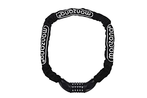 Bike Lock : Monzana 5 Digit Bicycle Combination Lock Chain 6mm Steel Links 90cm Length Black For Motorcycles Scooters Bicycles