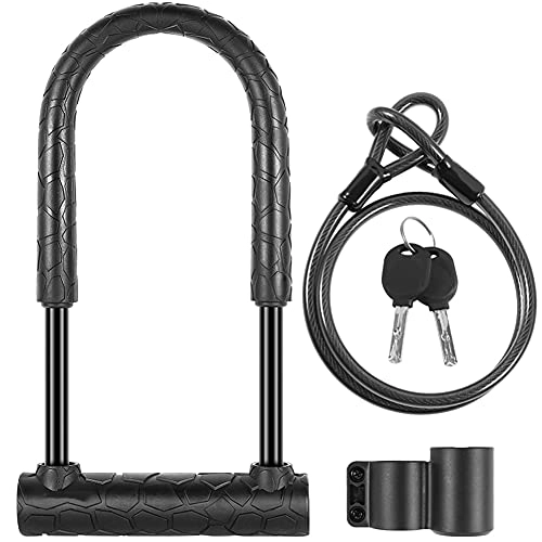 Bike Lock : MOTINGDI CAR Zink Alloy Electric Car U-Shaped Secure Lock Anti-Theft Sturdy Motorcycle Bike Security Locks Cycling Accessories