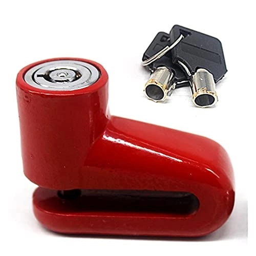 Bike Lock : Motorcycle handlebar lock Motorcycle Lock Security Anti Theft Bicycle Disc Brake Lock Theft Protection For Scooter Safety Bike Lock (Color : Red)