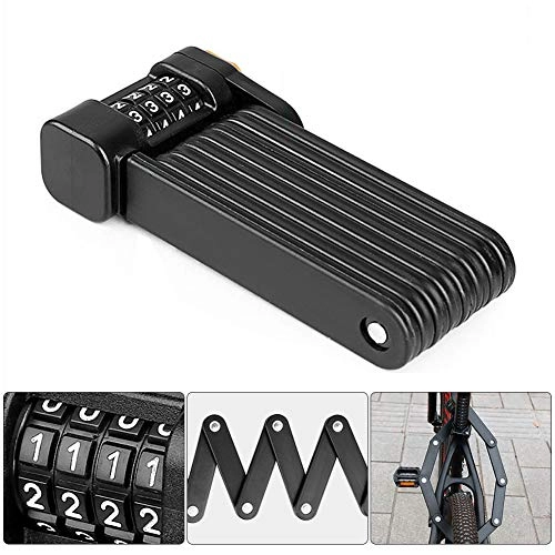 Bike Lock : MOVIGOR Mini Portable Bicycle Folding Lock Compact Cycling Bike Security Password Lock - Heavy Duty Steel Alloy 4 Codes - Unfolds to 85cm / 33.5” | Weight 900g / 2LB