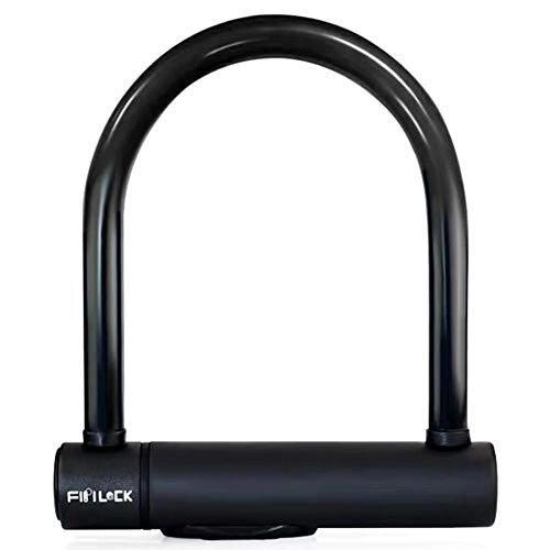 Bike Lock : MTCWD Bicycle U-Type Fingerprint Lock Bike intelligent Lock USB Charging Fast Unlock with Emergency Key Black