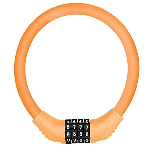 Bike Lock : MTXD Bike Chains Blocks And Anti-theft Cord Cable Lock Tough Security Steel Wiring Bike Cycling Bicycle Lock Portable Accessories F12.16 (Color : Orange)