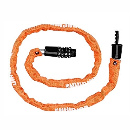 Bike Lock : MuMa Bike Chain Lock & Combination Lock For Bikes, Motorcycle Bicycle Locks Cycling Accessories (Color : Orange, Size : 100cm)