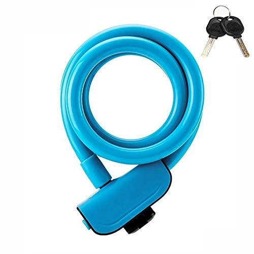Bike Lock : MuMa Self Coiling Bike Cable Lock，With 2 Keys, 1.2M Anti-theft Steel Wire Cycling Chain Locks, ForElectric Cars Bicycle Lock (Color : Blue, Size : 120cm)