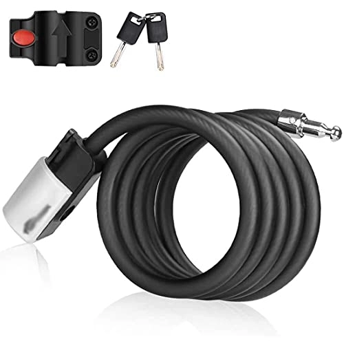 Bike Lock : MXSXN Bike Lock Cable Key 1.2 M Coiling Cable Ideal for Bike, Electric Bike, Skateboards, Strollers, Lawnmowers And Other Outdoor Equipments