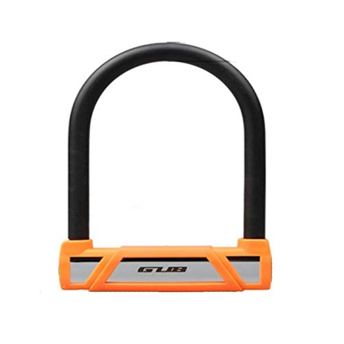Bike Lock : MYFGBB Bicycle U-lock, heavy-duty anti-theft bicycle lock, U-lock shackle outdoor bicycle safety motorcycle battery car, Orange