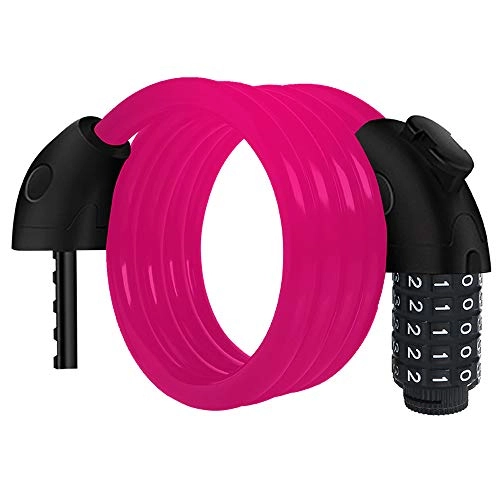Bike Lock : MYYINGELE Bicycle Bike Lock with 5-Digit Resettable Number, Heavy Duty Chain Lock, Combination Cable Lock For Bicycle, Scooter, Grills & Other Items That Need To Be Secured Outdoors, Red