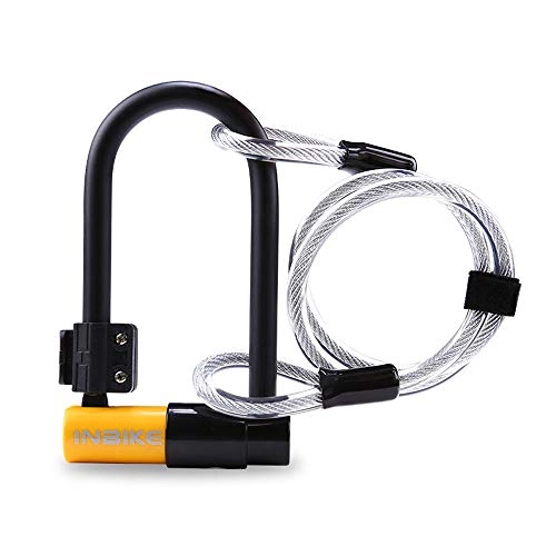 Bike Lock : MYYINGELE Bicycle Bike U Lock With Bracket, Heavy Duty U Lock with Shackle for 1 Or 2 Bikes and Motorcycle and Scooter Outdoors