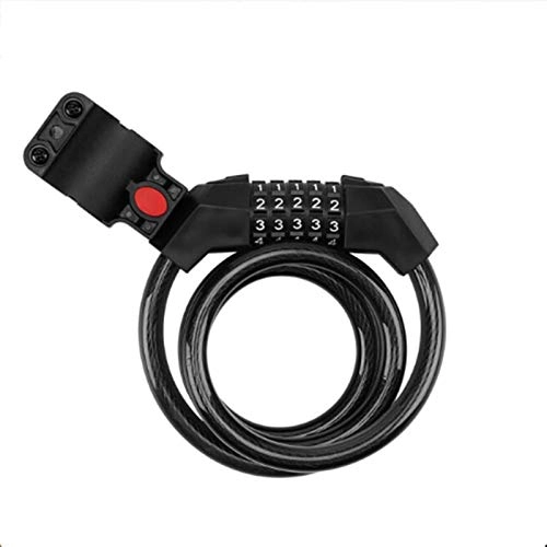 Bike Lock : N / B Five-Digit Resettable Combination Code Bicycle Lock, Anti-theft steel cable and With Bike Mount Holder, Aluminum alloy lock cylinder, For Bicycle, Motorbike