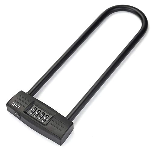 Bike Lock : NBYT 4 Digit Resettable Combination Bike U Lock / D Lock for Bikes / Glass Door Lock, 14mm Shackle for Heavy Duty Protection Long Bicycle Padlock