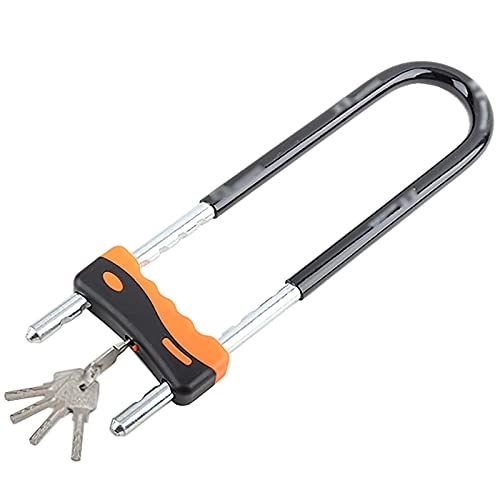 Bike Lock : NINAINAI Bicycle Lock Shop Locks Bicycle Locks Cycling Accessories Glass Door U-shaped Lock Suitable For Bicycles And Motorcycles (Color : Black, Size : 42x8cm)