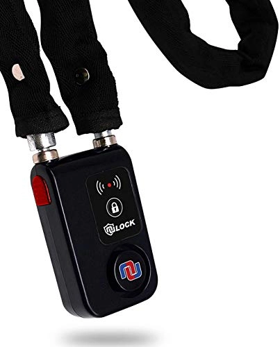 Bike Lock : Nulock Keyless Bluetooth Bike / Motorcycle / Gate Lock Ip44 Splash-Proof Cycling Lock With 110Db Alarm, 0.38" Diameter 31-Inch Clothe Covered Chain