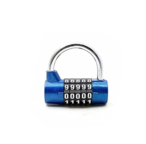 Bike Lock : OIUYT Anti theft lock, 5 Combination Lock Code Number Gym Locker Drawer Luggage Cabinet Toolbox Door Bike Bicycle Outdoor Padlock Bicycle Lock (Color : Red) (Blue)