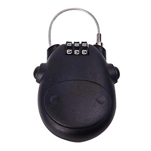 Bike Lock : OIUYT Multifunction lock, Password Padlock Suitcase Luggage Cabinet Door Metal Code Lock Retractable Bike Motorbike Lock Bike Chain Lock (Color : Gray) (Black)