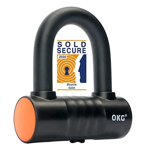 Bike Lock : OKG NVSMART Small U Lock, 16mm Thick Ultra-high Performance Alloy Steel Shackle - Anti Theft Motorcycle Disk Lock, Outdoor Waterproof Bicycle U Locks (No Steel Cable and Security Chain)