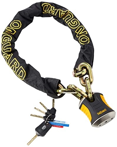 Bike Lock : Onguard Beast-8017 Keyed Chain Lock, Black, 11.0 x 1.2 cm