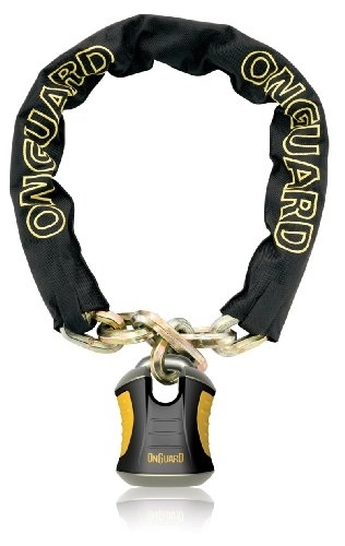 Bike Lock : Onguard Beast Chain Lock with X2 Padlock (Black, 110 cm x 12 mm)