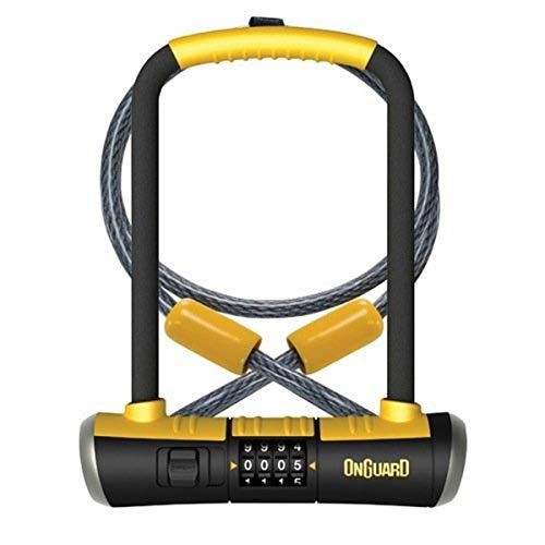 Bike Lock : OnGuard Bulldog Combo DT-8012C Bike Lock, Combo Bike Locks, High Security & Reliable, Bicycle Lock With Rubber Coated Crossbar, Locks Shackle On Both Sides, Braided Steel Cycle Lock With Double Bolt