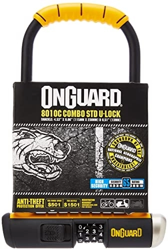 Bike Lock : Onguard Bulldog Combo DT-8012C Combo Shackle Lock, Black, 11.5 x 23.0 cm