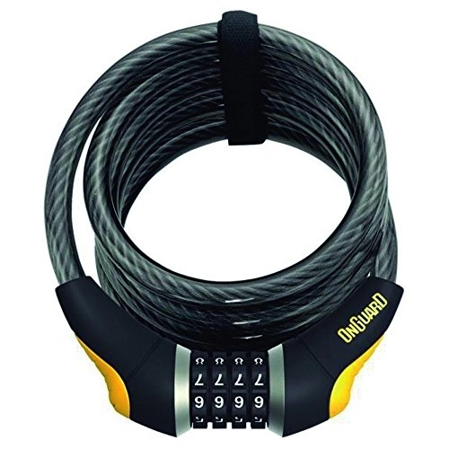 Bike Lock : ONGUARD Doberman Resettable Combo Coil Cable Lock (Black, 185 cm x 12 mm)