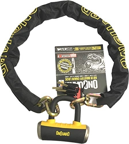 Bike Lock : ONGUARD Mastiff 8019 Bike Chain Lock & Shackle U-Lock (Sold Secure Gold)