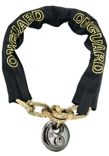 Bike Lock : Onguard Mastiff Chain Lock with Round Key Padlock (Black, 80 cm x 8 mm)