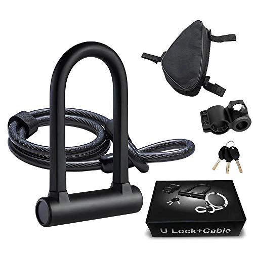 Bike Lock : Oshamsviatm bicycle lock Strong Security U Lock with Steel Cable Bike Lock Combination Anti-theft Bicycle Bike Accessories forMTB, Road, Motorcycle, Chain-STYLE Bike Lock (Color : STYLE 1)