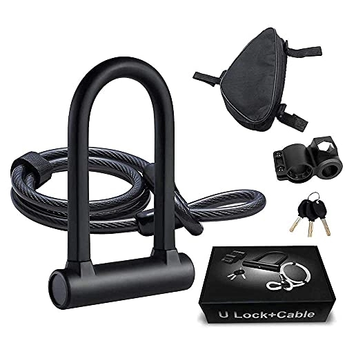 Bike Lock : Outdoors Bike Lock Bike lock Strong Security U Lock with Steel Cable Bike Lock Combination Anti-theft Bicycle Bike Accessories for Road Motorcycle
