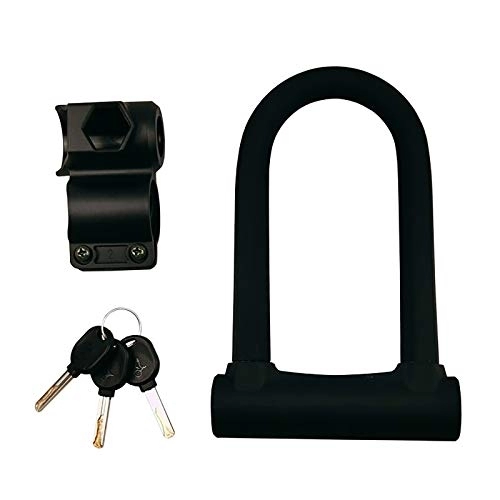 Bike Lock : Ouumeis Bike Lock, Anti-Theft Lock U Type Lock, Zinc Alloy Lock Body, Waterproof And Dustproof, Security And Anti-Theft, PVC Shell, Antiseptic, Durable, Lock+Key+Bracket, Black, 193 * 123 * 32Mm