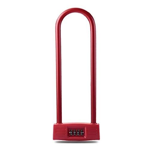 Bike Lock : Ouumeis Bike Lock Anti-Theft Password Lock U Type Lock, 4-Digit Password, Full Mechanical Structure Lock, Security And Anti-Theft, Surface Environmentally Friendly PC, 350 * 120 * 30Mm, Red